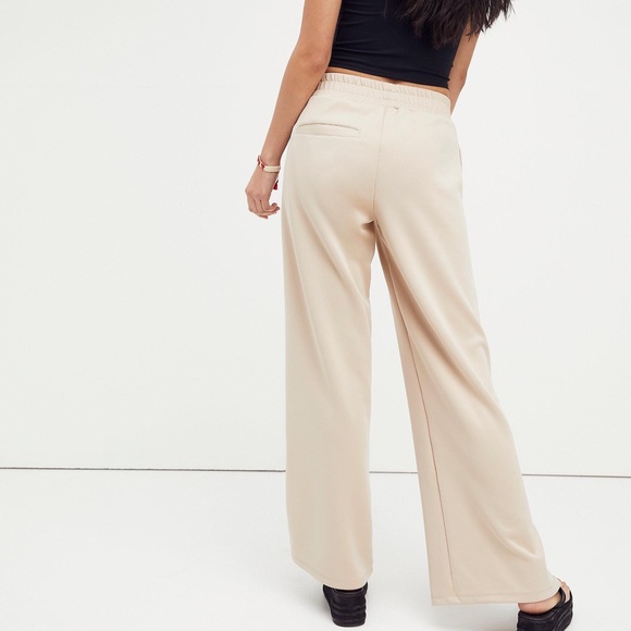 NWOT Free People Sophie Track Pants in Tan/Red Side Stripe Z413-7 - Picture 3 of 5